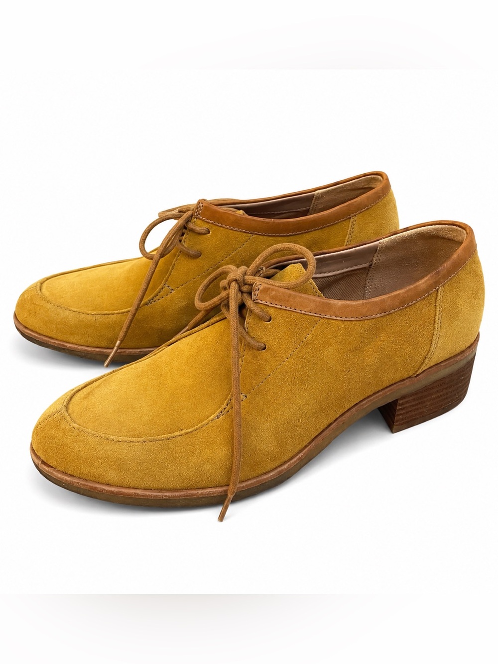 Clarks Phenia Strand Mustard Suede Ankle Lace Up Boho Bootie Size 8